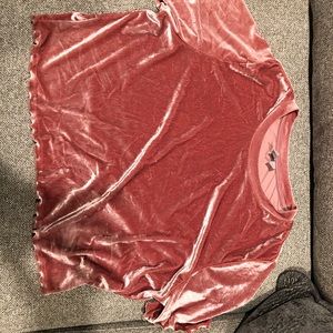 Asos velvet look crop top mauve pink